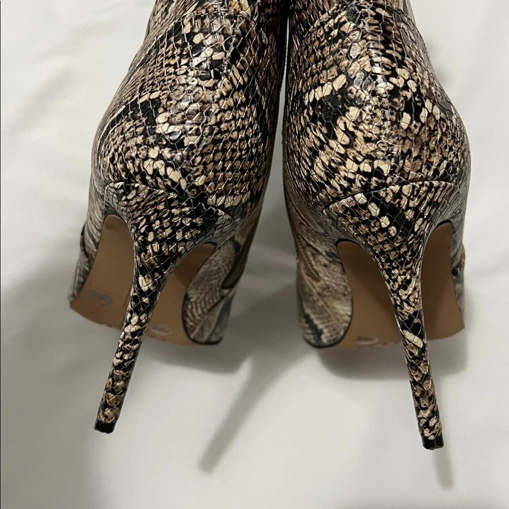 Vince Camuto Fendels Snake Print Leather Knee High Boots